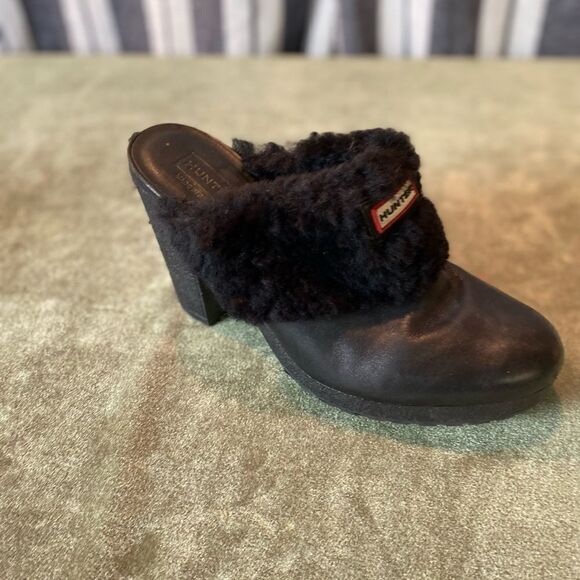 #514 HUNTER Sherpa Rubber Heeled Mules - Picture 5 of 12